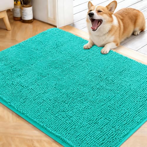Dog Door Mat for Muddy Paws 40x32 (Teal / 40" X 32")