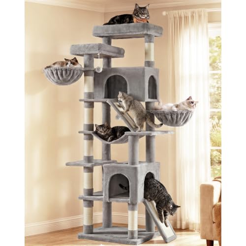 Large Cat Tree (Dove Gray / 21.6"L x 17.7"W x 81.1"H)