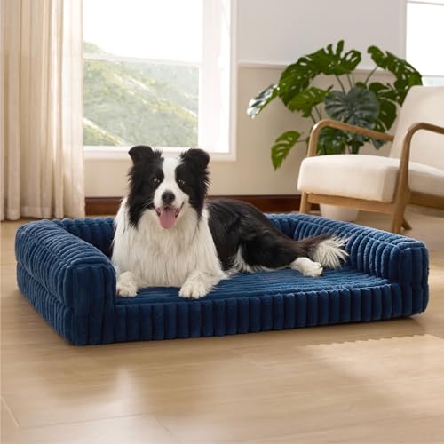 ComfyFleece® Memory Foam Orthopedic Dog Beds Large Sized Dog 35" (Night Blue / 35.0"l X 25.0"w X 7"th)