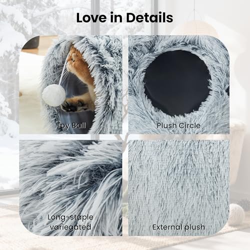 Plush Cat Tunnel (Light Grey / Small)