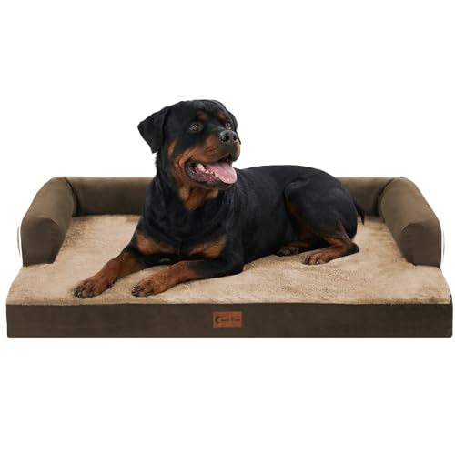Orthopedic Washable Dog Bed for Extra Large Dogs (Brown / 48.0"L x 30.0"W x 8.0"Th)