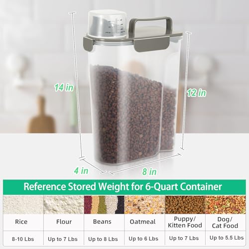 Airtight Rice Container 10 Lbs (6Qt-Grey)