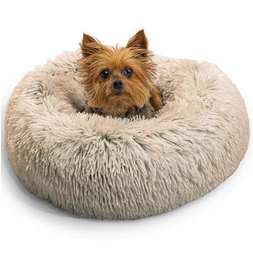 Original Calming Donut Dog Bed (Taupe Shag / X-Small)