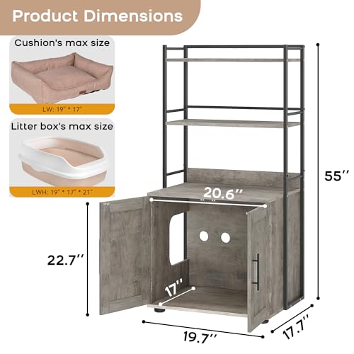 Cat Litter Box Enclosure (Grey)