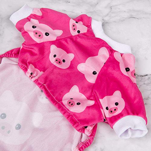 Dog Halloween Pajamas Puppy Onesies Small Dogs Soft Pjs Coat Cat Apparel Comfy Pet Christmas Clothes Outfit Doggie Bodysuit (Large / A04-Pink pig)