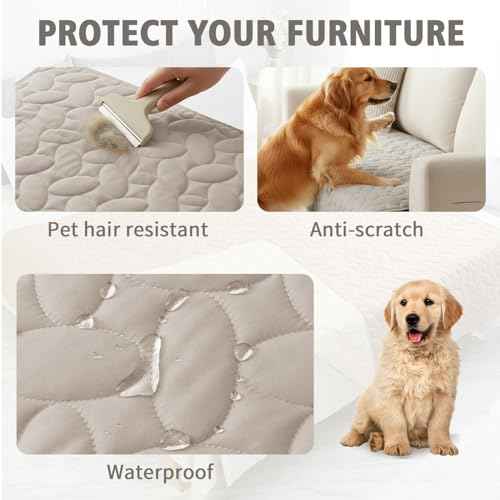Waterproof Pet Bed Cover Anti (82x102 Inch (Pack of 1) / Khaki)