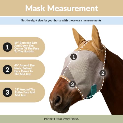 TSZ Horse Fly Mask with Ears Cover (Horse)