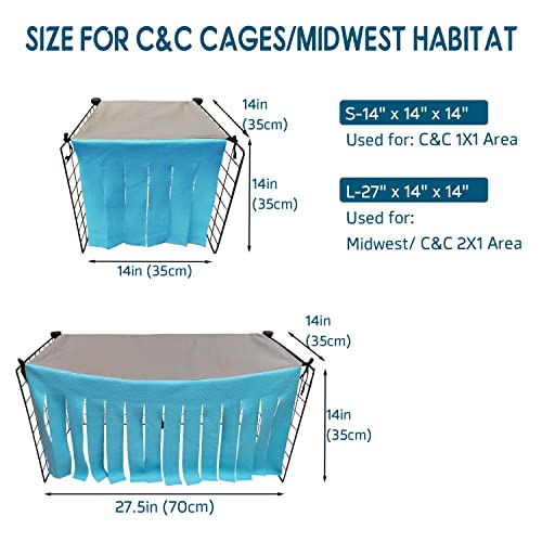 Guinea Pig Hideout Hideaway Corner Fleece Toys Cage Accessories (Blue Rectrangle)