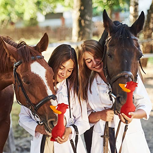 1 Pcs Latex Horse Toys Enrichment Squeaky Screaming Chicken (Red)