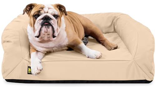 Tough Ripstop Bolster Orthopedic Dog Bed (Medium (33" L x 27" W x 10" H) / Sandstone)
