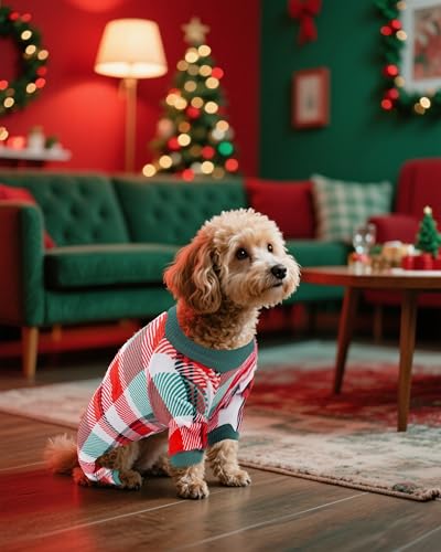 4 Pack Plaid Fleece Dog Pajamas Warm for Extra Small Dogs (X-Small)