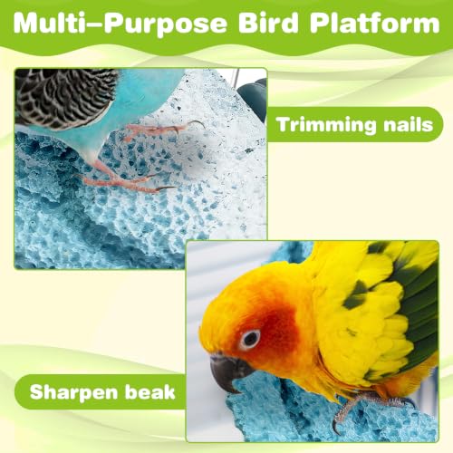3PCS Bird Beak Grinding Stone Resin Bird Perch Stand Grinding Claw Clouds Birds Cage Perch Parrot Climbing Chewing Toys Parakeet Cage Accessories for Budgies Cockatiels Conures