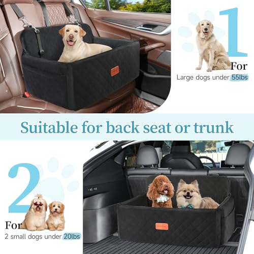 Dog Car Seat for Medium Large Dogs Under 55 lbs (Black)