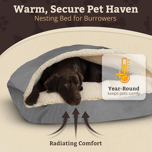 Rectangle Cozy Cave Dog Bed (Heather Gray / Large)