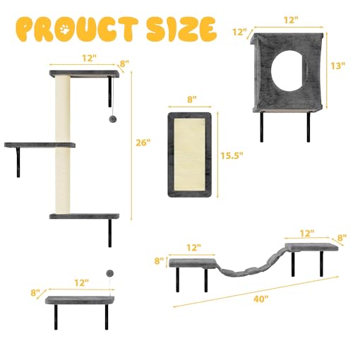 Cat Wall Shelves (Dark Grey)