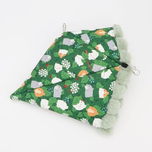 Bird Nest House Winter Warm Hanging Hammock Bird Bed Snuggle Hut for Parakeets Budgies Caique Conures Cockatiels (Large / Green)
