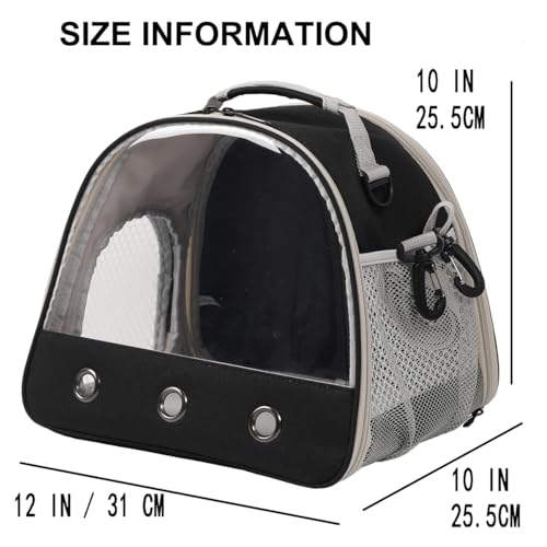 Small Animal Travel Carrier with Absorbent Pad Set (Black)