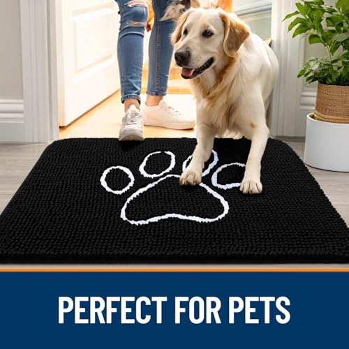 Dog Door Mat for Muddy Paws 44x32 (Black / 44" X 32")