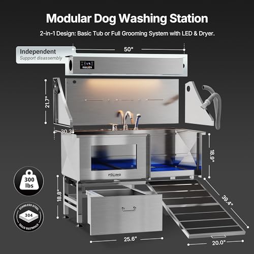 Dog Washing Station with Dryer (50")