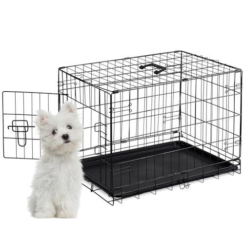 Dog Crate Single Door 30 Inch Portable Puppy Dog Cage (30.0"L x 18.1"W x 19.5"H)