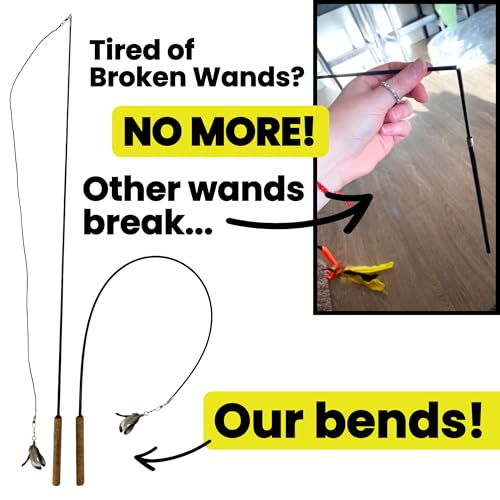 Forever Stick Cat Wand Toy (Forever Stick and Chew-proof String)