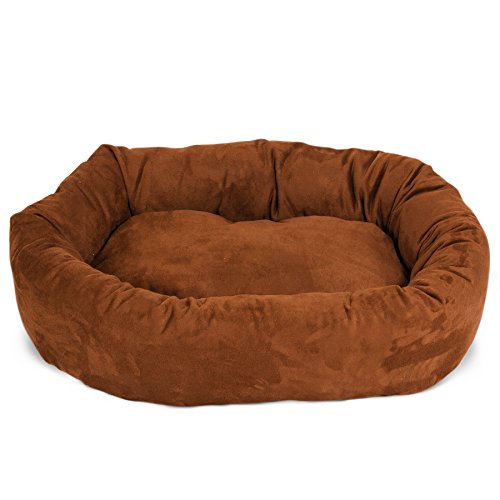 Suede Calming Dog Bed (Rust)