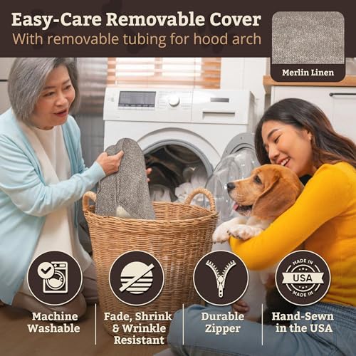 Cozy Cave Dog Bed (45.0"L x 45.0"W x 8.0"Th / Merlin Linen)