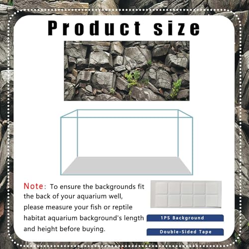 72X16IN Stone Aquarium Background (72X16in/180X40cm / Stone)