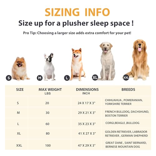 Dog Crate Pad for Large Dog (Khaki / 35"L x 23"W x 0.8"H)