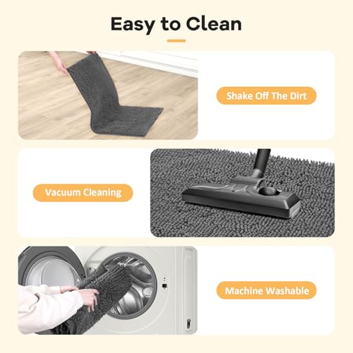 Absorbent Dog Door Mat for Muddy Paws (72"L x 36"W x 1" Th / Dark Grey)