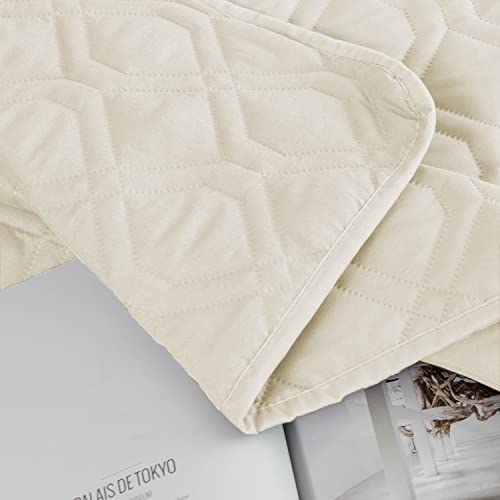 Waterproof Blanket Reversible Dog Bed Cover Pet Blanket for Furniture Bed Couch Sofa (30x53 Inch (Pack of 1) / Ivory)