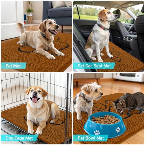 Dog Door Mat for Muddy Paws 36x24 (Ochre / 36" X 24")