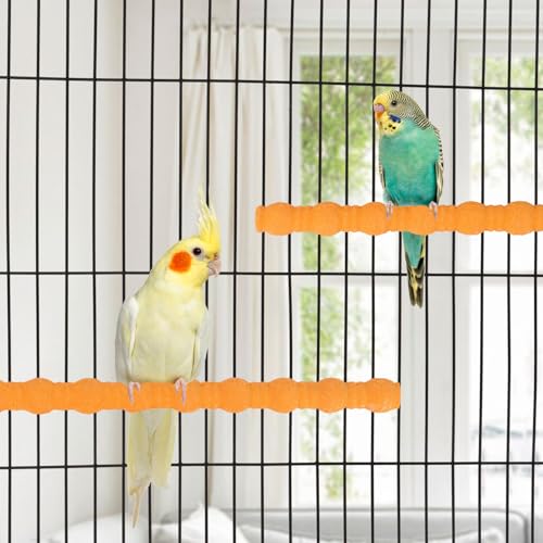 Wood Perch Stand Bird Cage Paw Beak Grinding Stick (Orange)