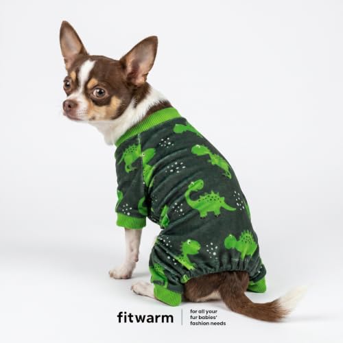Dinosaur Dog Fleece Pajamas (Dinosaurs / X-Small)