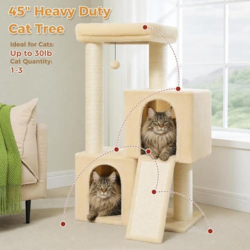 Large Cat Tree (Beige / 45 Inches)