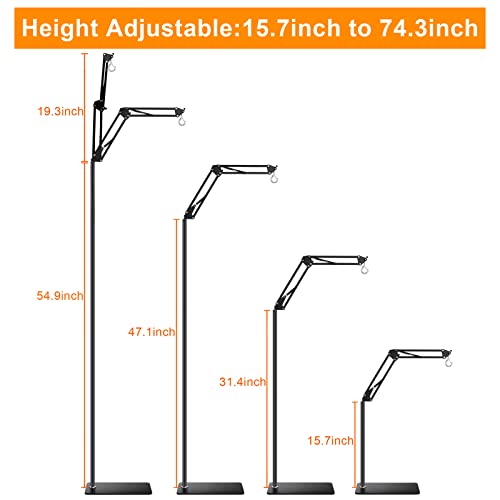 Reptile Lamp Stand Reptile Light Stand (15.7-74.3 inches (without Lampshade))