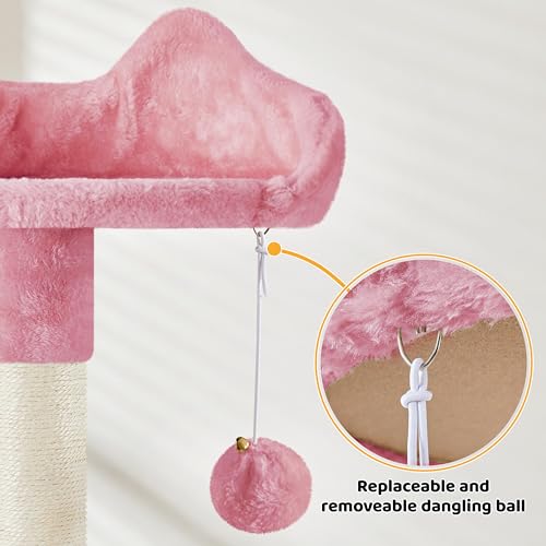 Cat Tree Tower for Indoor Kitten (Pink)