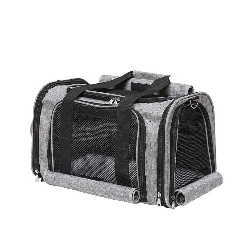 Pet Carrier Bag for Small Medium Cats Dogs Puppies up to 26 Lbs (20.9"L x 12.6"W x 12.6"H / Grey)