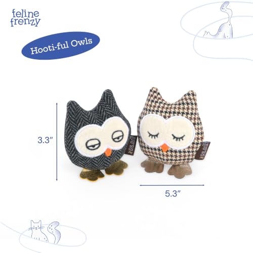 Feline Frenzy HOOTIFUL Owls Plush Squeaky CAT Toy (Hooti-ful Owls)