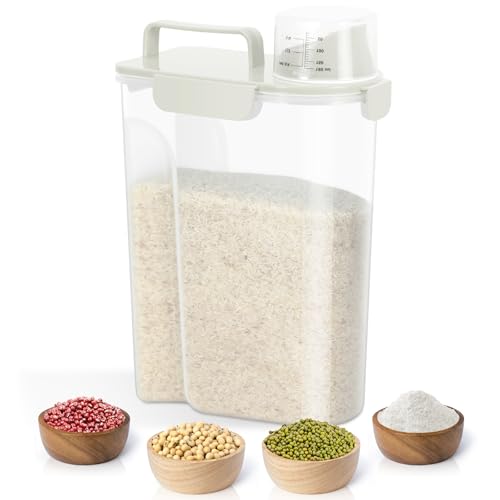 Airtight Rice Container 10 Lbs (6Qt-Beige)