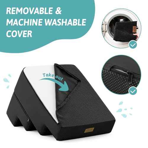 Dog Stairs for Small Dogs (Black / 17.7x23.6x17.7 inch)