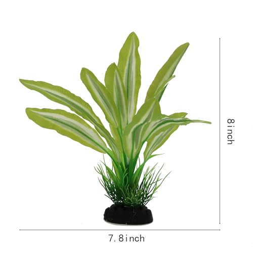 Silk Aquarium Plants for Betta Fish Tank (Green-yellow / 8 Inch)