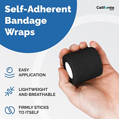 Self Adhesive Bandage Wrap (10 Count (Pack of 1) / Black)