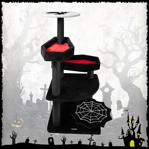 Gothic Cat Tree with Coffin Bed (46.9" / Matte Charcoal)