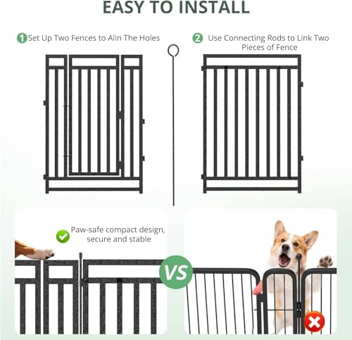 Thickened Outdoor Dog Fence (47" Height / 24 Panels)