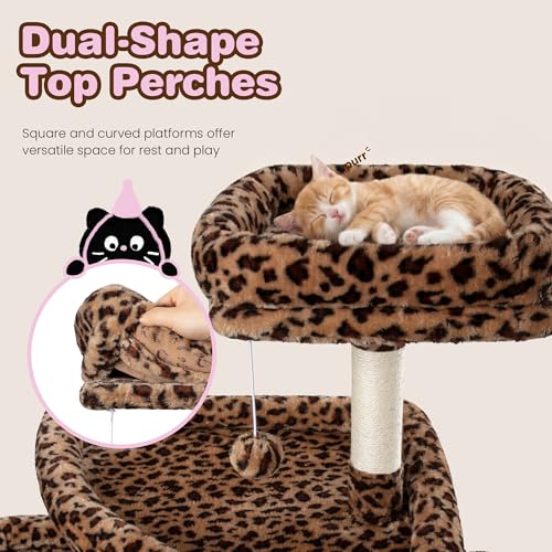 82 inch Cat Tree Tower (Leopard Print)