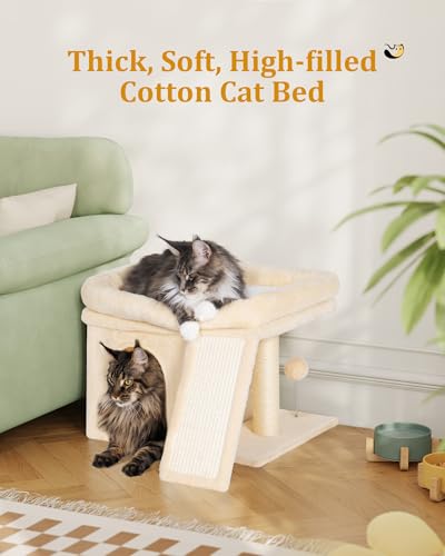 Small Cat Tree Tower for Large Cat (L—14''Beige)
