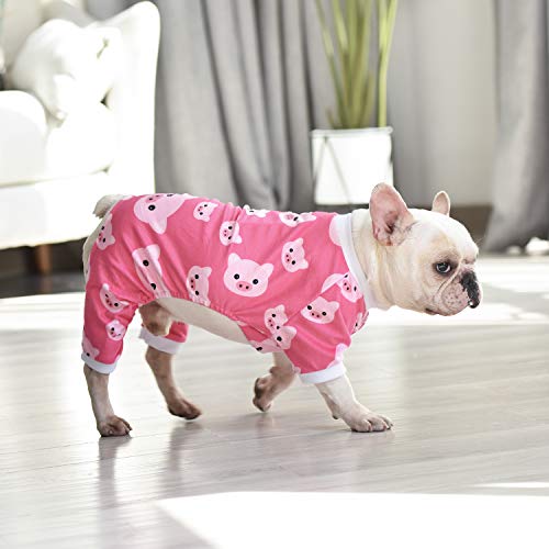 Dog Halloween Pajamas Puppy Onesies Small Dogs Soft Pjs Coat Cat Apparel Comfy Pet Christmas Clothes Outfit Doggie Bodysuit (XX-Large / A04-Pink pig)