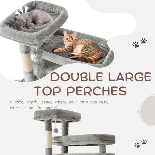 80 Inch Cat Tree (Light Grey)