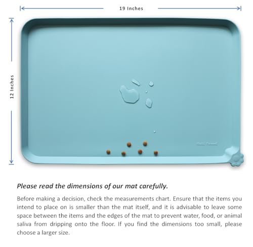 Silicone Non Slip Pet Food Mats (19" x 12" / Light Turquoise)